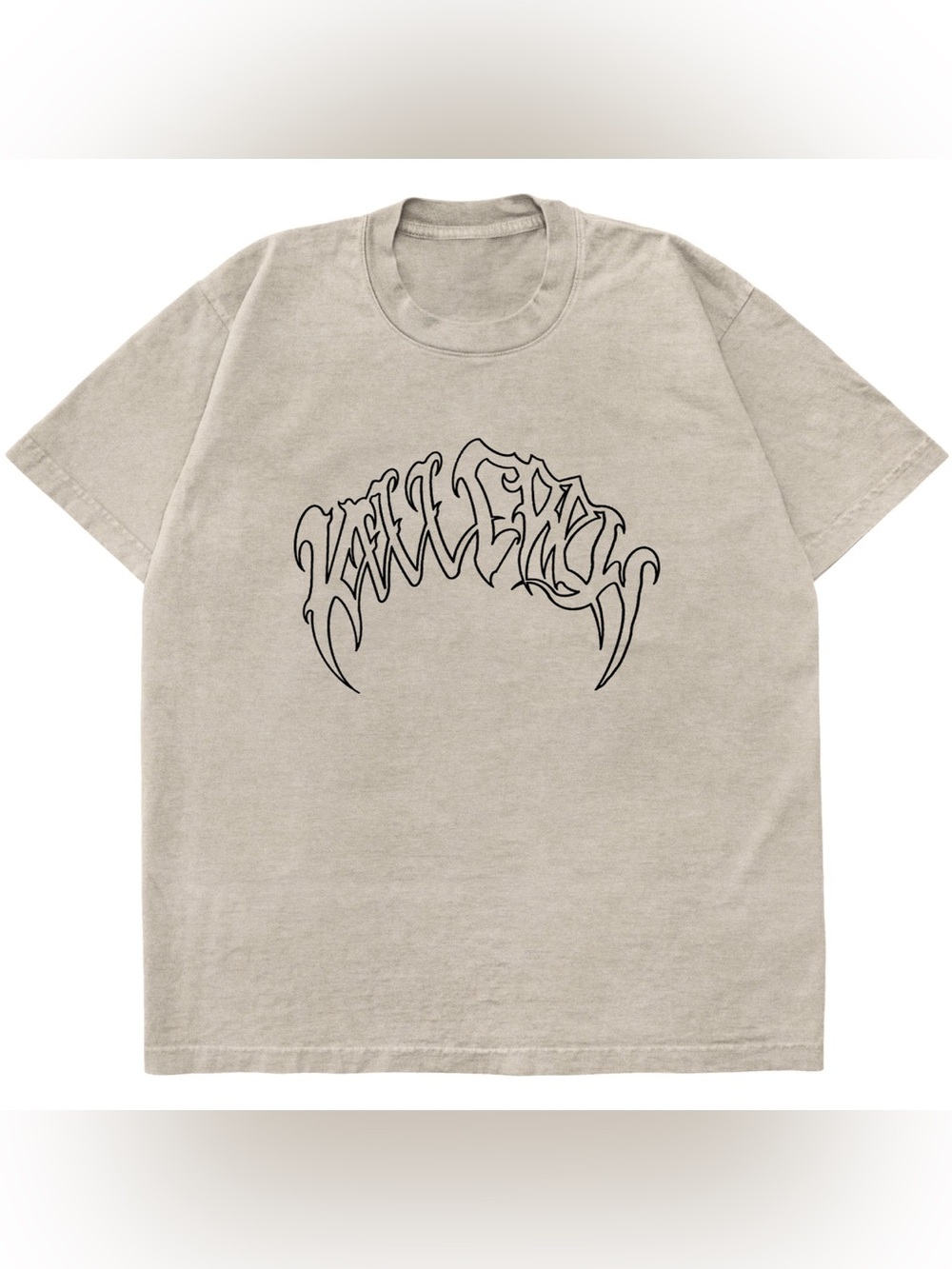 Kill Crew Men's Size Large Porrada Series Wolf Print T-Shirt Cream Black *Read